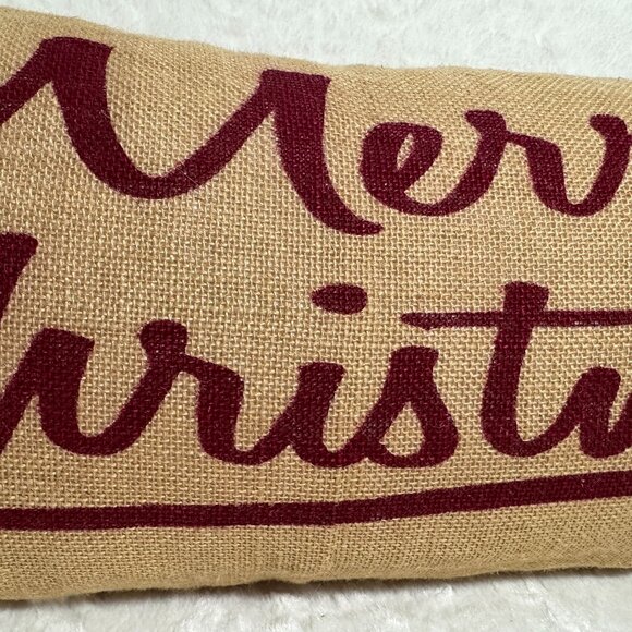 Vintage-Inspired Merry Christmas Linen Decorative Pillow country farmhouse - Picture 2 of 7
